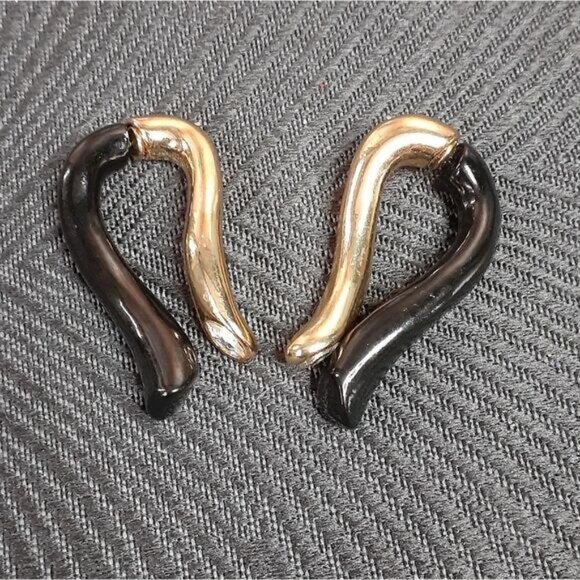 Zara Goldtone, Bejeweled and Enameled Statement Earrings - Picture 2 of 15